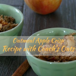 This Coach's Oats oatmeal apple crisp recipe is perfect for a healthier dessert or as an easy warm apple breakfast dish. Easy Breakfast Recipes | Breakfast Recipes | Oatmeal Recipes | Holiday Recipes | Entertaining Recipes | Recipes for Kids | Coach's Oats Recipes