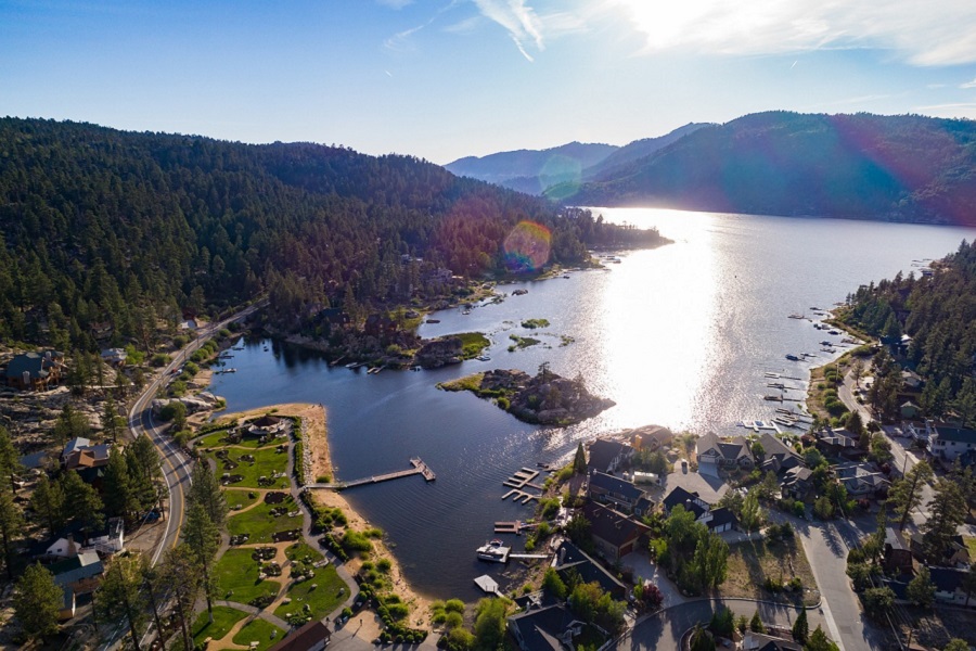 Celebrity Homes to See on Big Bear Lake Bird's Eye View of the Lake