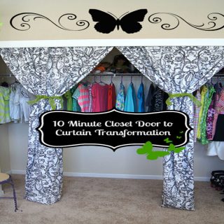This 10 minute closet door to curtain transformation will give any room a beautiful facelift!