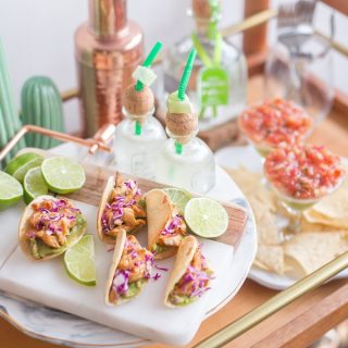 Cinco de Mayo Recipes Taco Serving Tray with Tacos and Tequila