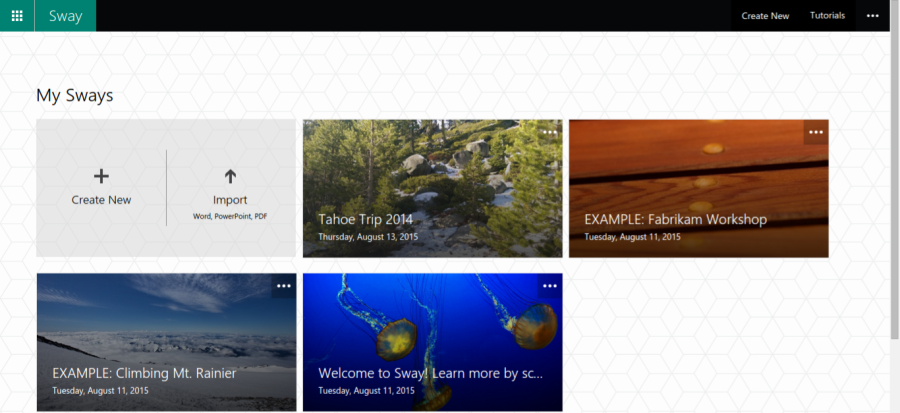 Microsoft Sway Tutorial Front Page