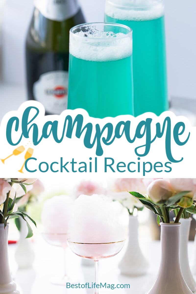 Dazzle yourself and guests during any occasion with these champagne cocktails that add a fun twist onto a classic beverage. New Years Eve Cocktails | New Years Eve Party Recipes | Champagne Drinks | Fruity Champagne Cocktail | Summer Cocktails with Champagne #cocktails #champagne via @amybarseghian