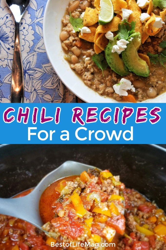 Your next party is going to be a hit when you use the right party recipes like chili recipes for parties that are easy to make and fun to eat. Chili Recipes for 40 Servings | Big Batch Chili Recipe | Chili for a Party | Award Winning Chili for a Crowd | Chili for a Crowd Real Simple | Chili for 200 | Party Chili Ideas #chili #partyrecipes via @amybarseghian