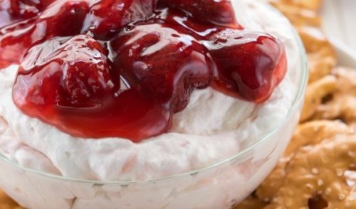 Strawberry Pretzel Dip Super Bowl Party