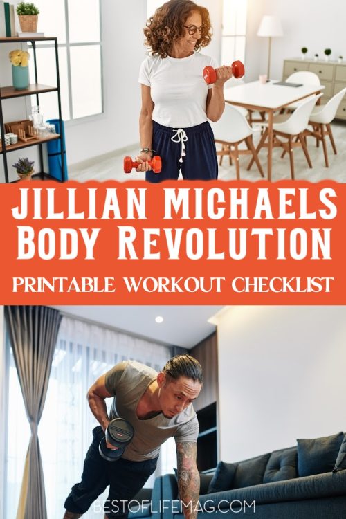Jillian Michaels Body Revolution Printable Workout Checklist - Phase 1