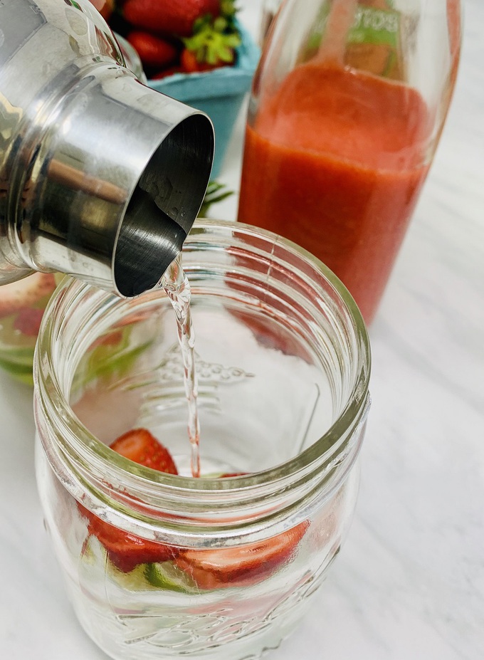 Strawberry Margarita Recipe Margarita Being Poured into a Jar
