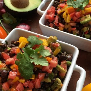 Dairy Free Diet Meals Overhead View of Two Bowls with Cowboy Caviar in Them