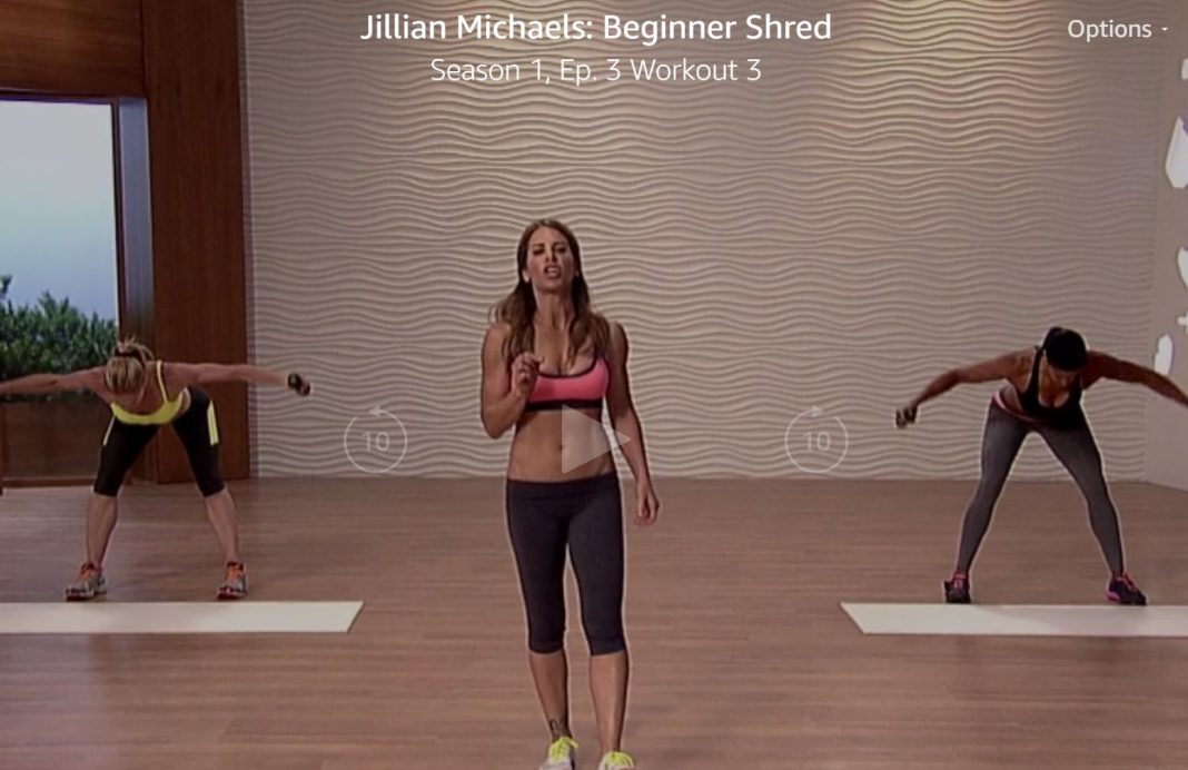 Jillian Michaels Beginner Shred workout will tone and tighten your body with low impact moves that can be easily modified for higher fitness levels.
