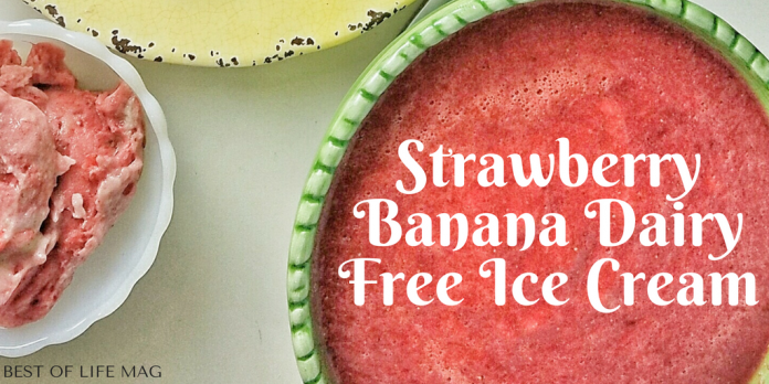 Strawberry Banana Dairy Free Ice Cream Recipe - The Best ...