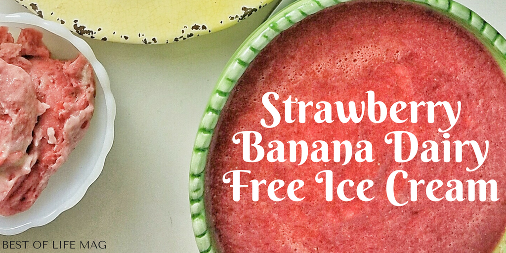 Strawberry Banana Dairy Free Ice Cream Recipe