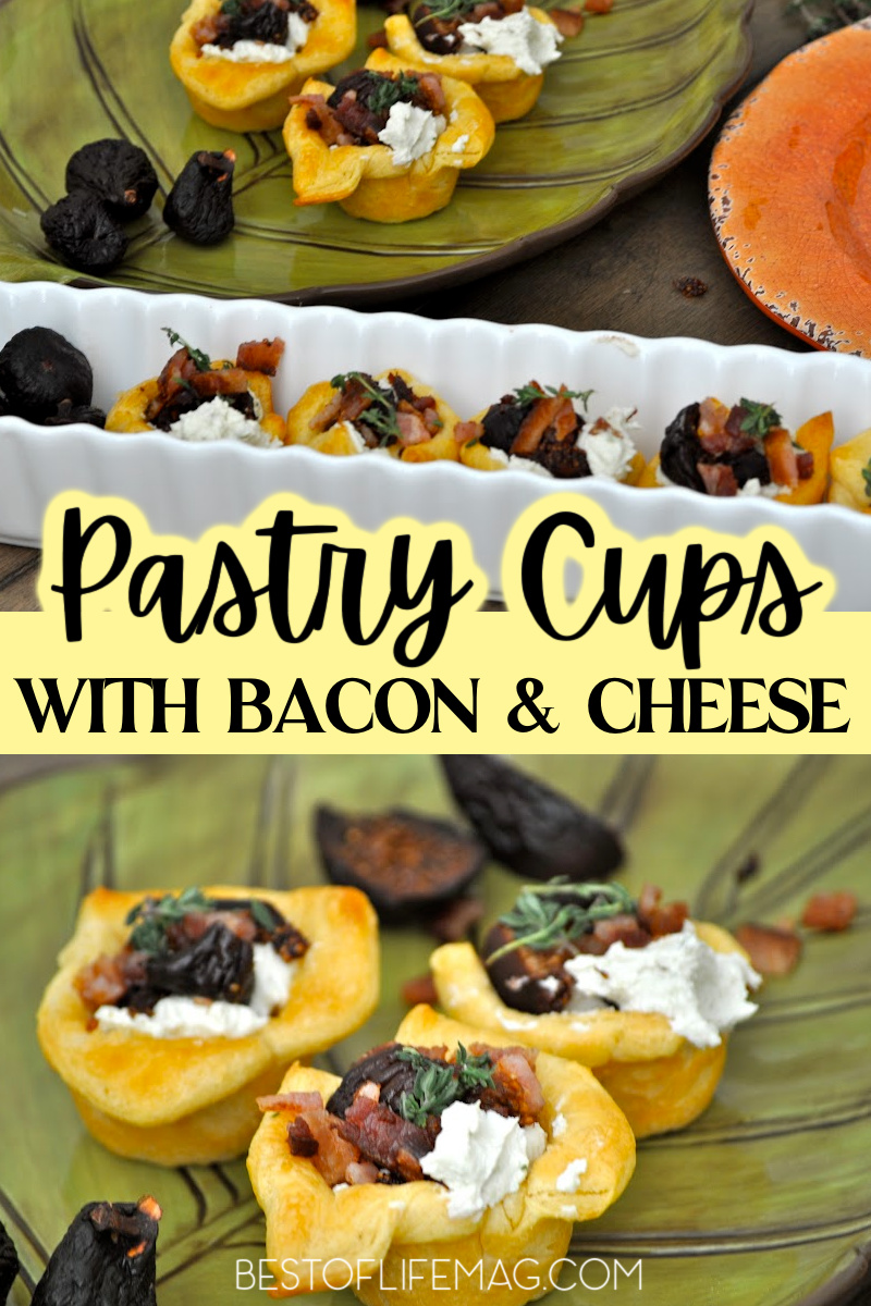 This easy pastry cups with bacon and cheese recipe is fancier than it sounds and more delicious with every bite. Holiday Recipes | Recipes for Holiday Parties | Puff Pastry Recipes | Recipes with Puff Pastries | Recipes with Figs | Bacon Appetizer Recipes | Party Recipes with Bacon | Pastry Cup Recipes | Pastry Dough Appetizers | Pastry Appetizers for Parties | Pillsbury Crescent Recipes | Crescent Roll Recipes via @amybarseghian