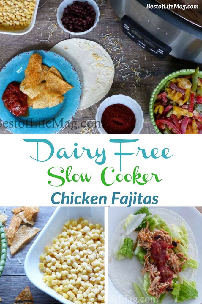 These dairy free slow cooker chicken fajitas have an extra kick of flavor so you won't feel like you are missing a thing without cheese!