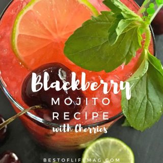 Beautiful and filled with flavor, this blackberry mojito recipe with cherries is perfect for parties or just a cocktail at home alone.