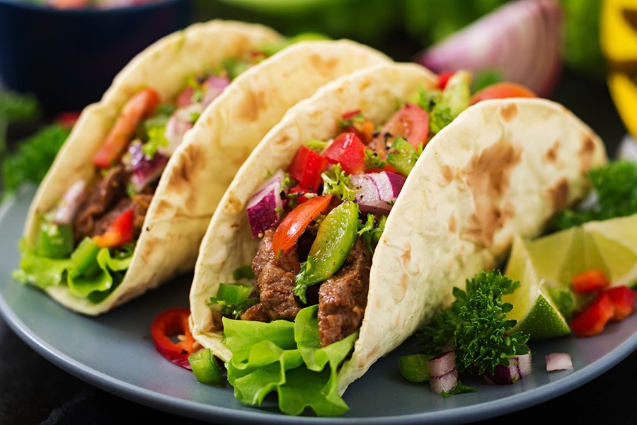 Jillian Michaels Dinner Recipes Close Up of Two Steak Tacos