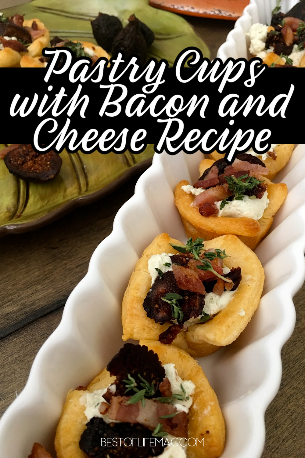 This easy pastry cups with bacon and cheese recipe is fancier than it sounds and more delicious with every bite. Holiday Recipes | Recipes for Holiday Parties | Puff Pastry Recipes | Recipes with Puff Pastries | Recipes with Figs | Bacon Appetizer Recipes | Party Recipes with Bacon | Pastry Cup Recipes | Pastry Dough Appetizers | Pastry Appetizers for Parties | Pillsbury Crescent Recipes | Crescent Roll Recipes via @amybarseghian