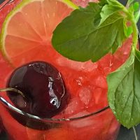 Homemade Blackberry Mojito Recipe Close Up of a Cherry Blackberry Margarita