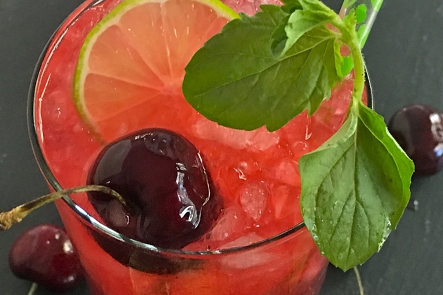 Homemade Blackberry Mojito Recipe Close Up of a Cherry Blackberry Margarita