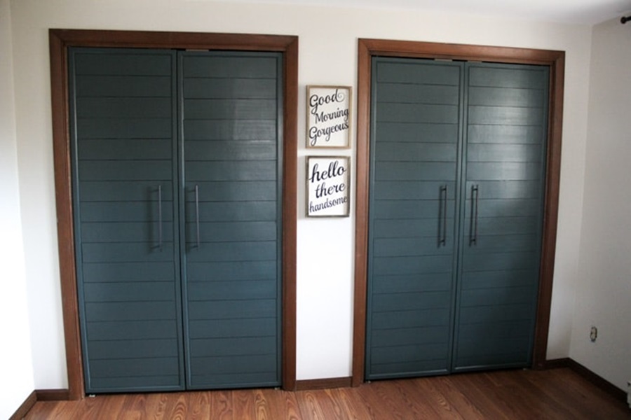 Closet Doors DIY Tutorial with Photos View of Two Sets of French Closet Doors