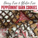 Make the holidays memorable with these gluten free and dairy free peppermint bark cookies with chocolate chips! Soft and moist, they will be a hit! Special Christmas Cookies | Fancy Christmas Cookies | Christmas Flavored Cookies | Dairy Free Christmas Cookies | Food Allergy Christmas Cookies