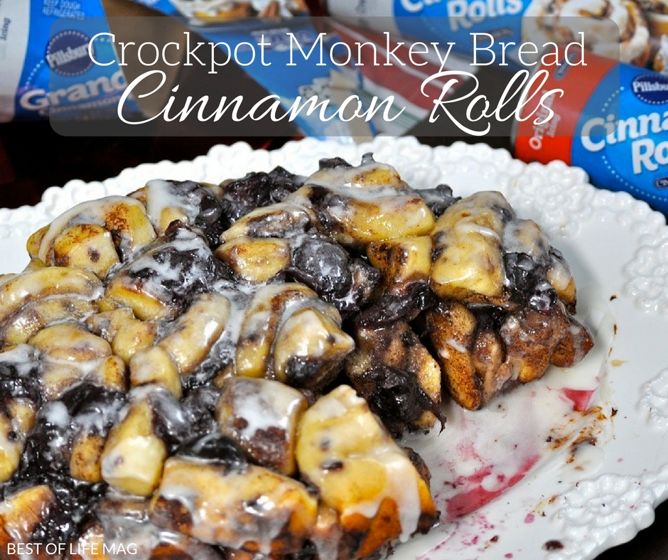 Crockpot Monkey Bread Cinnamon Rolls with Cherries