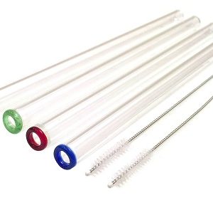 glass straws We love our glass straws and have used them for over five years. We prefer wide 9 inch ones for high ball cocktails. They make for a great stir stick as well!