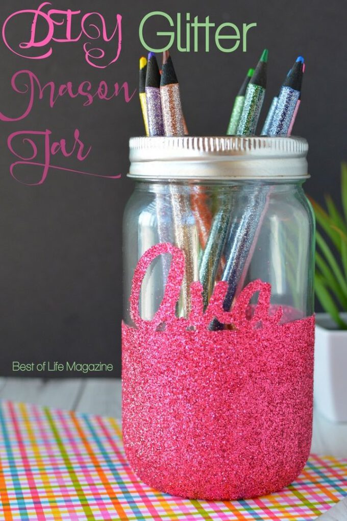 DIY Glitter Mason Jar for Tealight Candles, Pencils & More - Best of ...