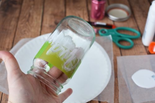 DIY Glitter Mason Jar for Tealight Candles, Pencils & More