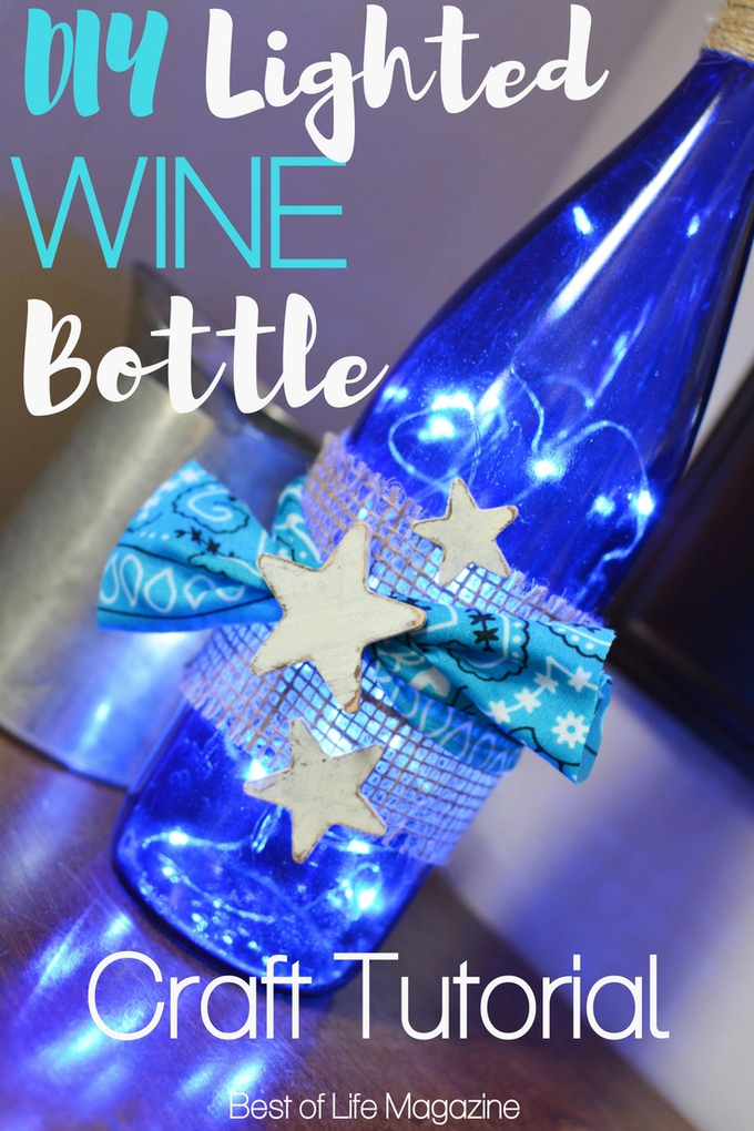 When you learn how to make a DIY Lighted Wine Bottle craft you can turn your love of wine in a display to enjoy all day long. DIY Crafts | DIY Ideas | DIY Wine Bottle Ideas | Wine Bottle Crafts | At-Home Crafts | Light Up Wine Bottle DIY #DIY #crafts via @amybarseghian