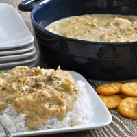 This Shredded Chicken and Crackers Recipe with Ritz crackers for the crockpot tastes great, is easy to make, AND requires five ingredients or less. Crockpot Recipes | Chicken and Crackers Recipe | Healthy Recipes | Family Recipes | Dinner Recipes