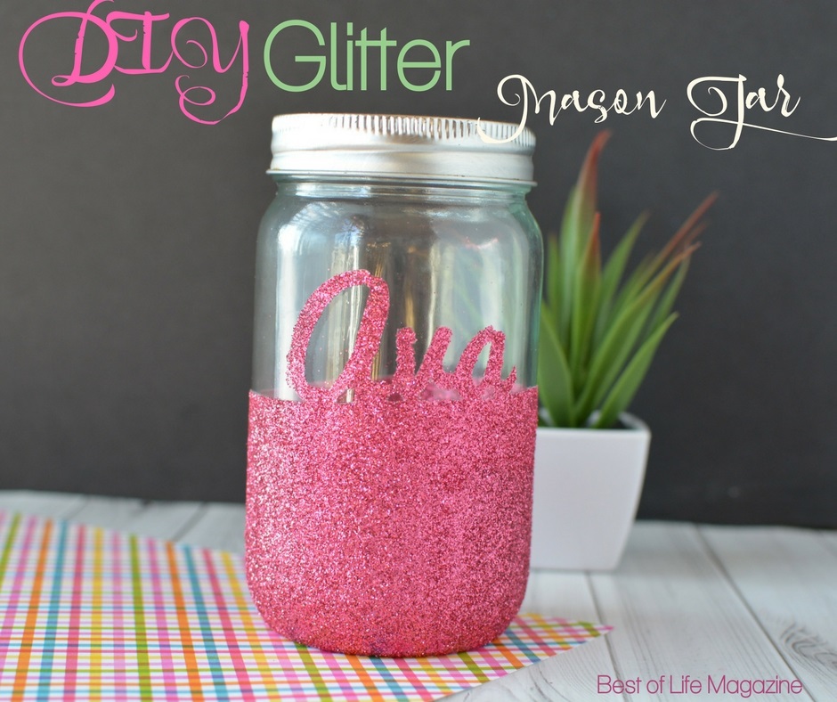 DIY Glitter Mason Jar for Tealight Candles, Pencils & More