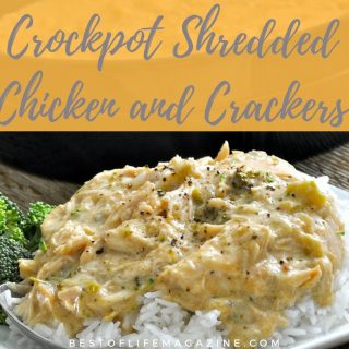 This Shredded Chicken and Crackers Recipe with Ritz crackers for the crockpot tastes great, is easy to make, AND requires five ingredients or less. Crockpot Recipes | Chicken and Crackers Recipe | Healthy Recipes | Family Recipes | Dinner Recipes