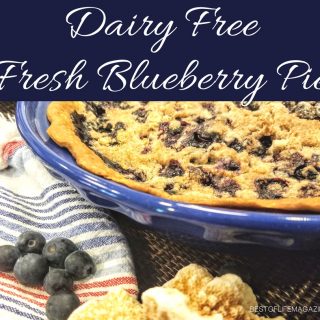 There is nothing better than an easy, warm, fresh, blueberry pie recipe; this pie recipe also happens to be dairy free! Dairy Free Recipes | Dairy Free Pie Recipe | Blueberry Pie Recipe | How to Make a Blueberry Pie | How to Make a Dairy Free Pie