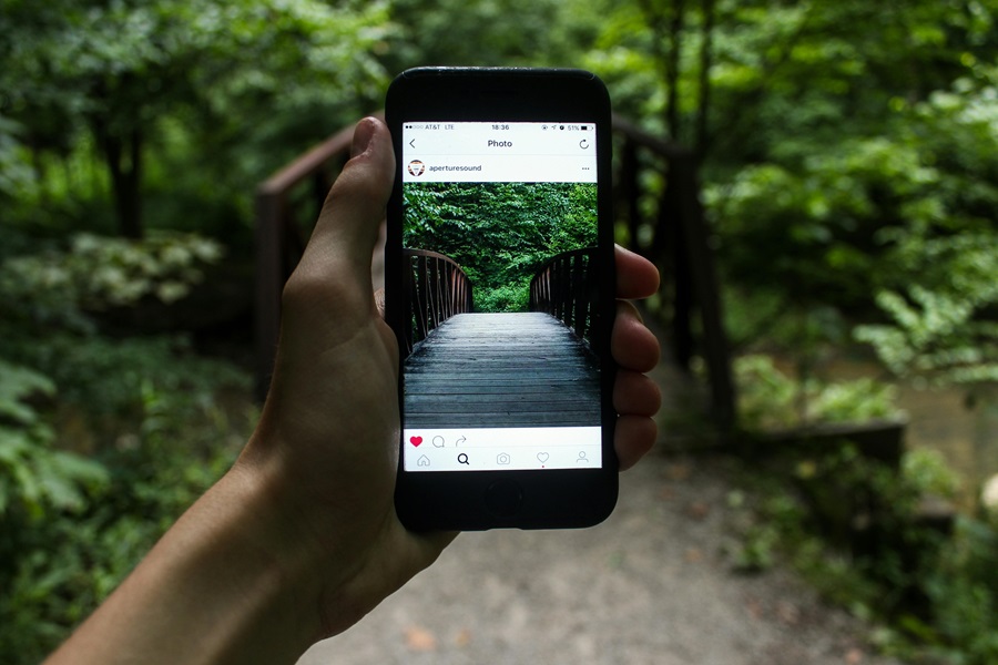 Printable Instagram Contract for Teens a Person Posting a Nature Pic on Instagram with a Forest in the Background