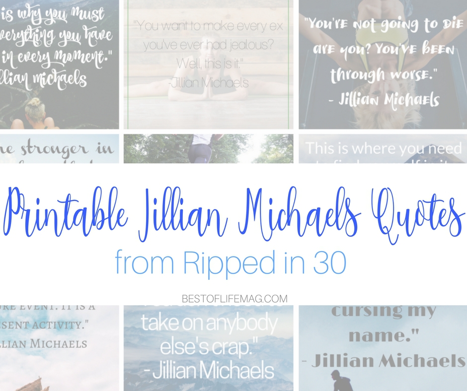 Printable Jillian Michaels Quotes from Ripped in 30