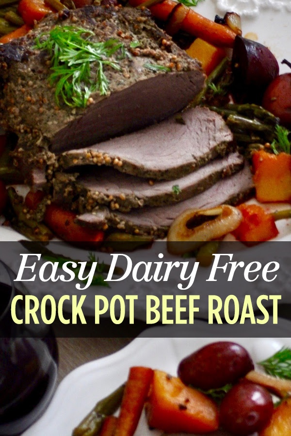 Enjoy this easy crock pot beef roast with vegetables any night of the week. It's perfect for food allergies as this is a dairy free crock pot roast recipe. Crockpot Roast Beef Recipe | Slow Cooker Recipes | Beef Recipes | Crock Pot Recipes | Crockpot Ideas | Easy Recipes | Meal Prep Ideas #crockpot #beef