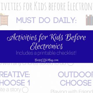 A printable checklist is perfect for summer break. Activities for kids before electronics is a great way to keep kids off the screens and out enjoying life. Things to do for Kids | No Electonic Activities for Kids | Things to do Before Electronics | Healthy Activities for Kids