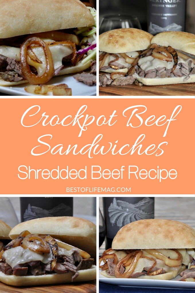 Crockpot beef sandwiches are so easy to make and are so juicy, making them a tasty and simple meal the whole family will love! Hot Beef Sandwiches | Crockpot Recipes with Beef | Beef Slow Cooker Recipes Crockpot | Crockpot Sandwich Recipes | Slow Cooker Sandwich Recipes #beef #crockpot