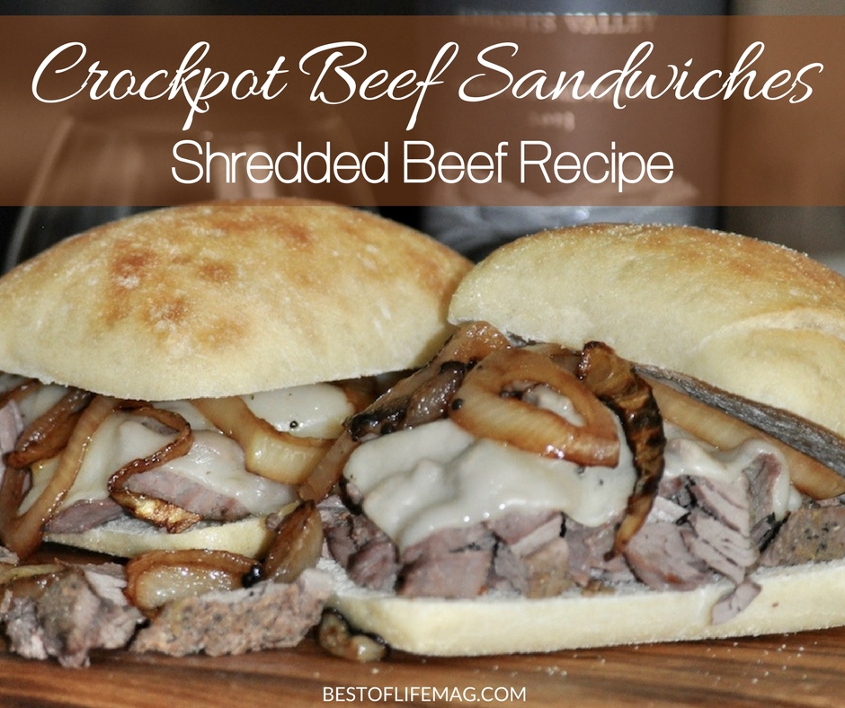 Crockpot beef sandwiches are so easy to make and very juicy, so tasty the whole family will love them! This shredded beef recipe is great for parties, busy weeknights, and more! How to Make Beef Sandwiches in a Crockpot | Crockpot Sandwich Recipes | Slow Cooker Sandwich Recipes | Crock Pot Recipes with Beef