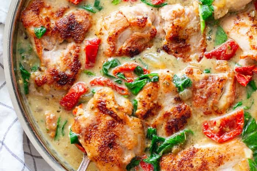 Dairy Free Ketogenic Chicken Recipes Creamy Tuscan Chicken in a Pan