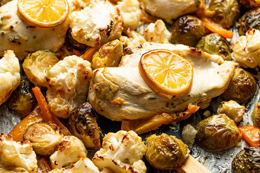 Dairy Free Ketogenic Chicken Recipes Low-Carb Chicken and Veggies Sheet Pan Dinner