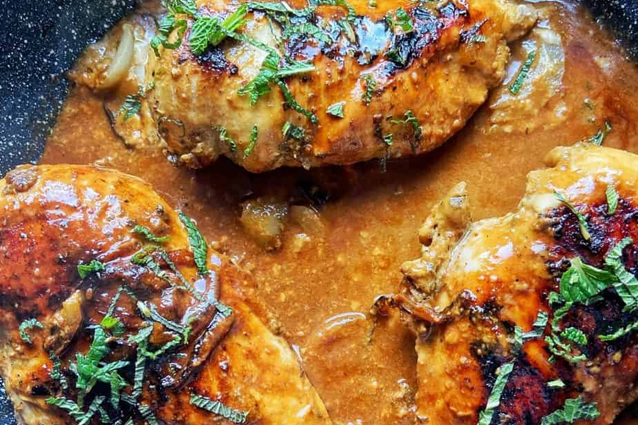 Dairy Free Ketogenic Chicken Recipes Close Up of Creamy Crack Chicken in a Skillet