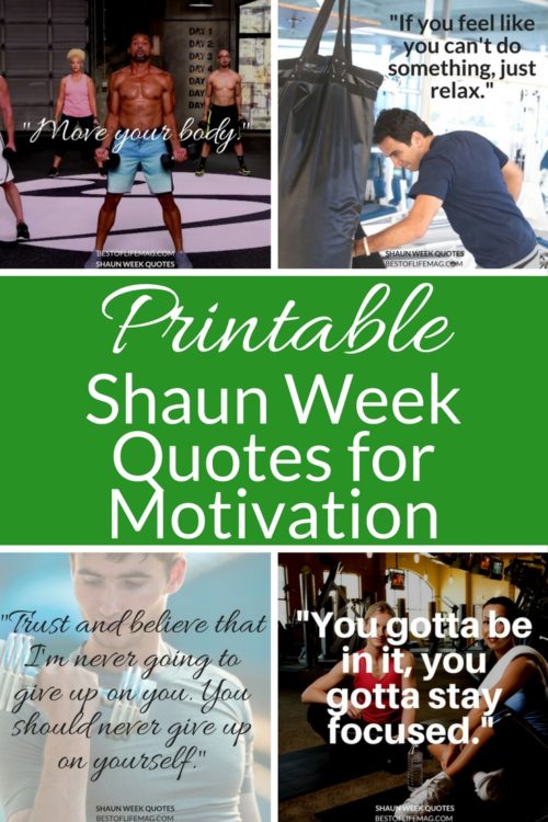 Printable Shaun Week Quotes for Workout Motivation - The Best of Life