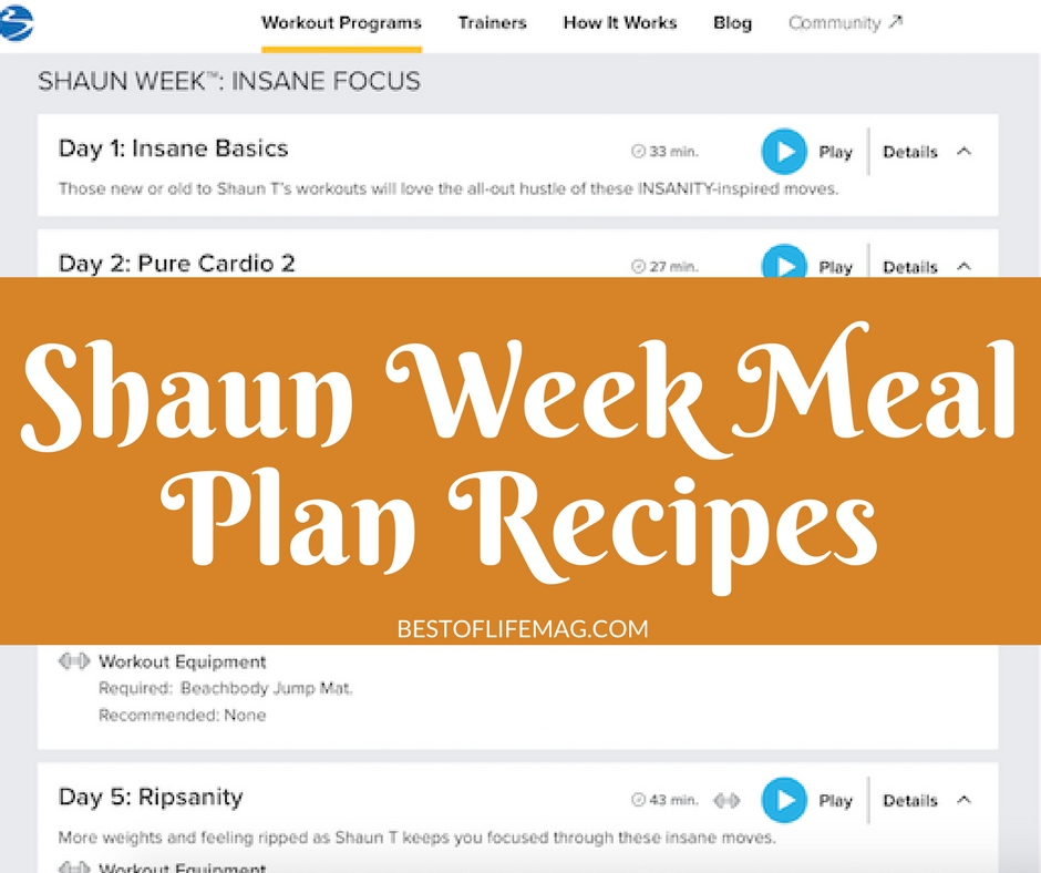 shaun week meal plan recipes the best of life magazine