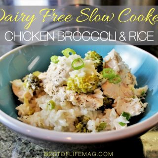 Enjoy this slow cooker chicken broccoli and rice casserole recipe on your dairy free diet. It takes just minutes to prep in your crock pot so it's easy to add to your weekly crockpot chicken meal plan for easy weeknight meals. Casserole Recipes | Crock pot Recipes | Crockpot Chicken Recipes | Crockpot Meal Plan | Dairy Free Recipes with Chicken | Crockpot Casseroles