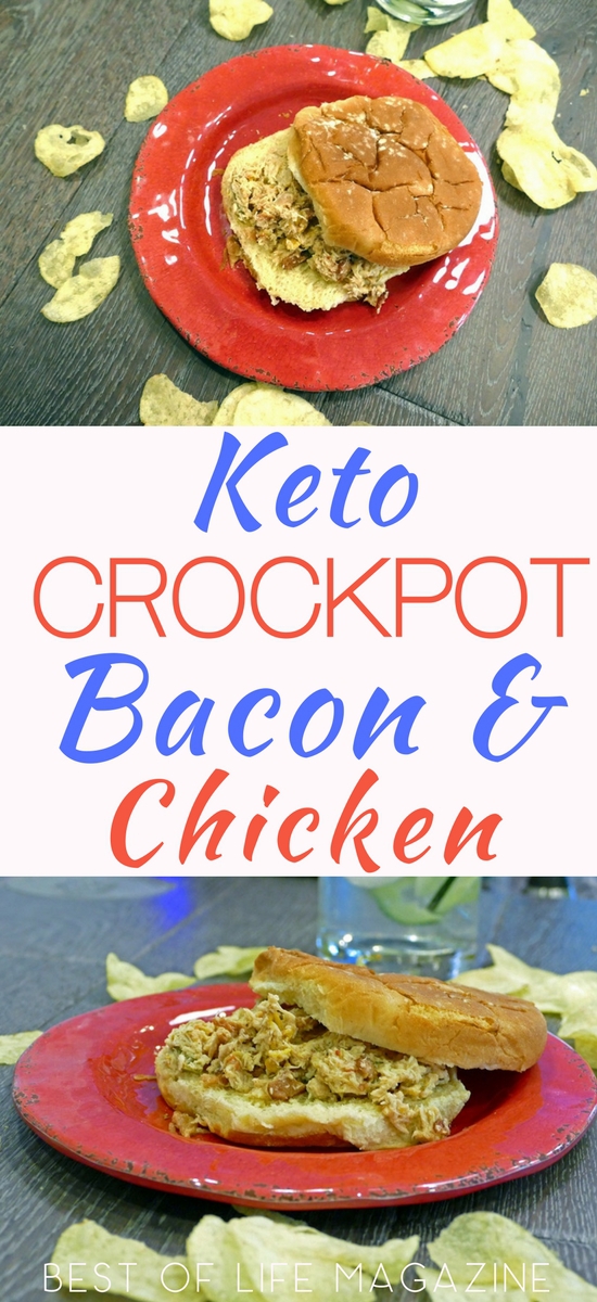 Fix it and forget it with this crockpot bacon and chicken recipe with red peppers that is keto diet friendly and offers a low carb dinner everyone will love. Easy Keto Recipes | Ketogenic Recipes with Chicken | Low Carb Recipes | Low Carb Recipes with Chicken | Low Carb Chicken Recipes | Keto Chicken Recipes