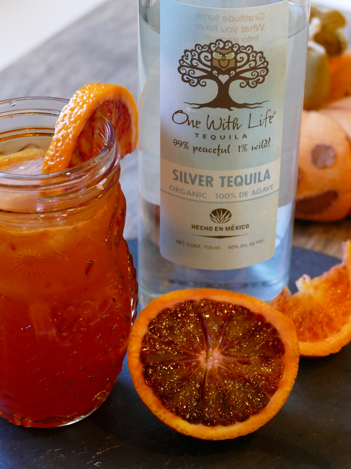 This bloody margarita cocktail recipe is perfect for Halloween!  The added flavor from the Patron Mango Liqueur makes offers a unique twist. Margarita Recipes | Blood Orange Cocktails | Blood Orange Margarita Recipes | Halloween Drink Recipes | Halloween Tequila Recipes | Tequila Cocktails
