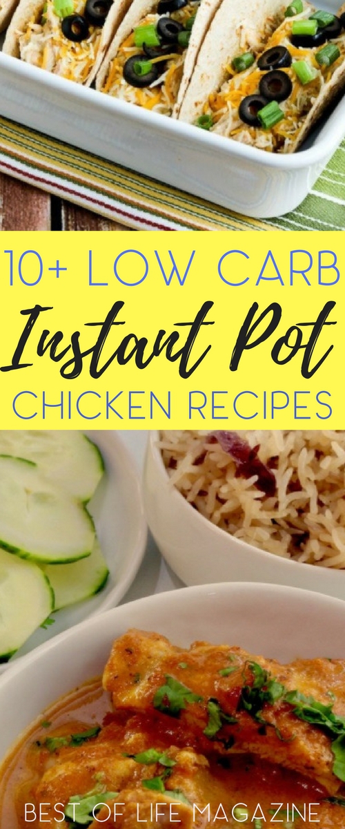 Stay on track with your ketogenic diet with these delicious instant pot keto chicken recipes. They are so good you won't even know they are low carb! Low Carbohydrate Recipes | Instant Pot Recipes | Low Carb Instant Pot Recipes | Healthy Instant Pot Recipes | Ketogenic Instant Pot Recipes | Ketogenic Diet | Keto Life
