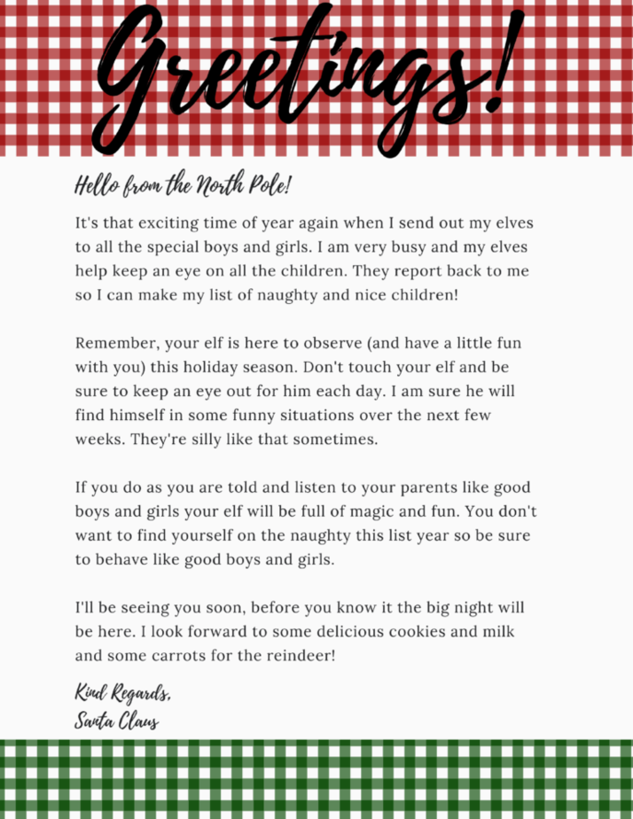 Elf on the Shelf Introduction Letter Printable - Best of Life Magazine