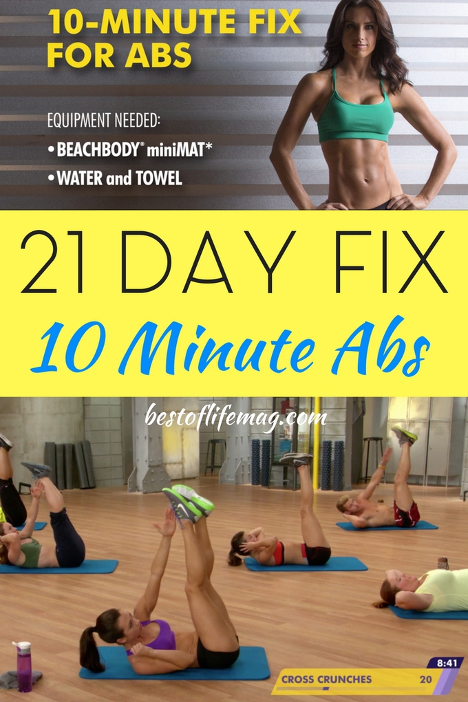 21 Day Fix 10 Minute Fix for Abs is a workout that you can choose to add to your daily routine. It's just 10 minutes and it's all abs! 21 Day Fix Workouts | 21 Day Fix Tips | 21 Day Fix Workout Reviews | Ab Workouts | Best Ab Workouts