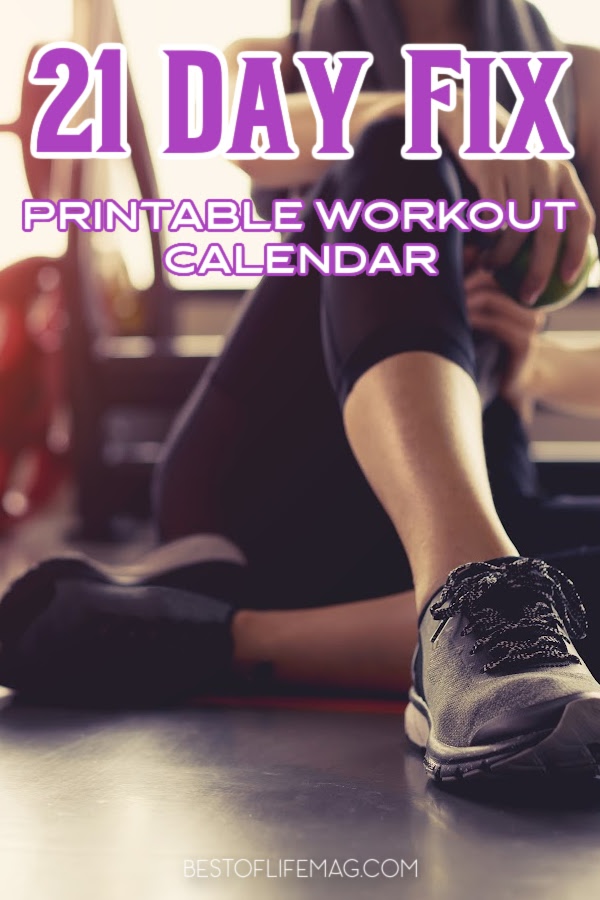 21 Day Fix Printable Workout Calendar The Best Of Life Magazine